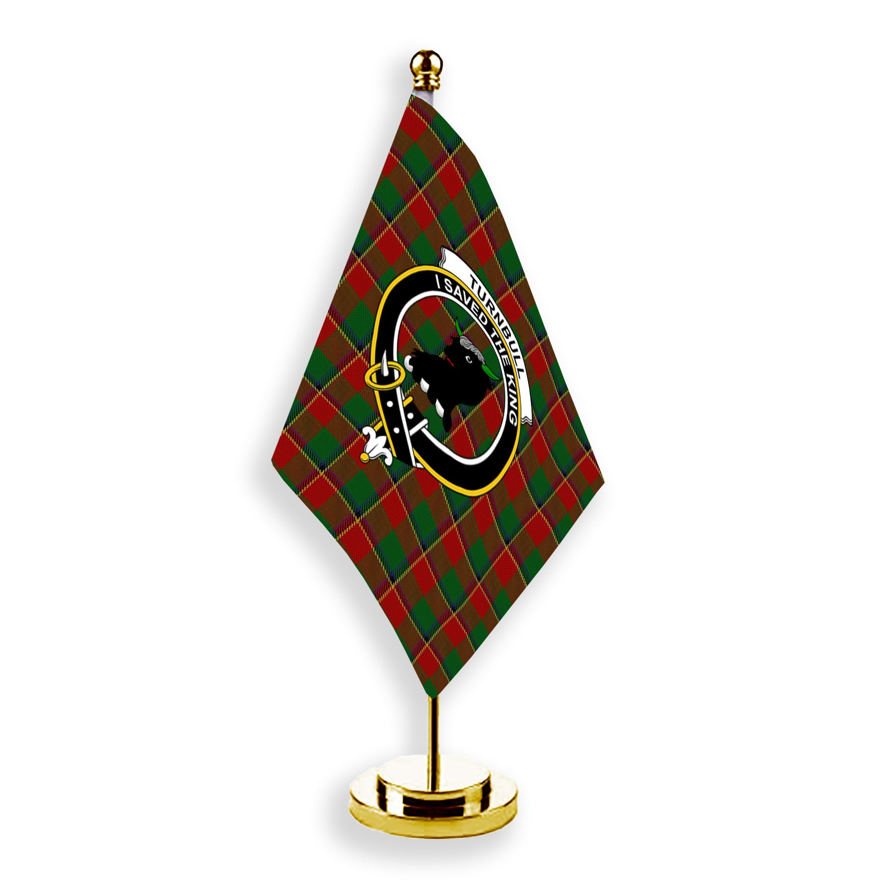 ScotsTee Shop Scottish Turnbull Dress Crest Tartan Desk Flag Plaid Table Flag