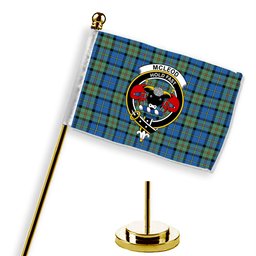 ScotsTee Shop Scottish McLeod of Harris Ancient Crest Tartan Desk Flag Plaid Table Flag