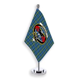 ScotsTee Shop Scottish McLeod of Harris Ancient Crest Tartan Desk Flag Plaid Table Flag