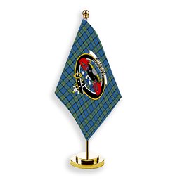 ScotsTee Shop Scottish McLeod of Harris Ancient Crest Tartan Desk Flag Plaid Table Flag