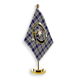 ScotsTee Shop Scottish Livingstone Dress Crest Tartan Desk Flag Plaid Table Flag
