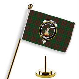 ScotsTee Shop Scottish Matheson Hunting Highland Society of London Crest Tartan Desk Flag Plaid Table Flag