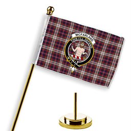 ScotsTee Shop Scottish McFarland Dress Crest Tartan Desk Flag Plaid Table Flag