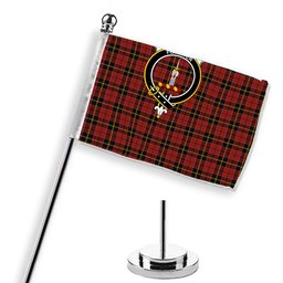 ScotsTee Shop Scottish McAlister of Skye Modern Crest Tartan Desk Flag Plaid Table Flag