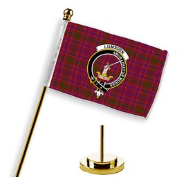 ScotsTee Shop Scottish Lumsden of Clova Crest Tartan Desk Flag Plaid Table Flag