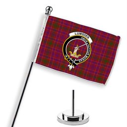 ScotsTee Shop Scottish Lumsden of Clova Crest Tartan Desk Flag Plaid Table Flag