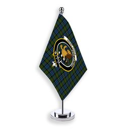 ScotsTee Shop Scottish Newlands of Lauriston Crest Tartan Desk Flag Plaid Table Flag