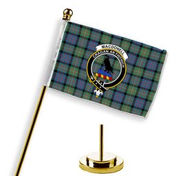 ScotsTee Shop Scottish MacDonell Of Glengarry Ancient Crest Tartan Desk Flag Plaid Table Flag
