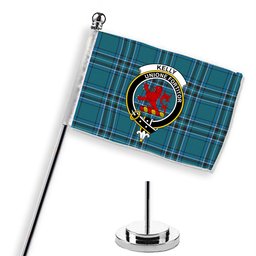 ScotsTee Shop Scottish Kelly Dress Modern Crest Tartan Desk Flag Plaid Table Flag