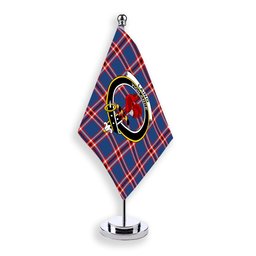 ScotsTee Shop Scottish Laing of Archiestown Modern Crest Tartan Desk Flag Plaid Table Flag
