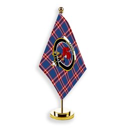 ScotsTee Shop Scottish Laing of Archiestown Modern Crest Tartan Desk Flag Plaid Table Flag
