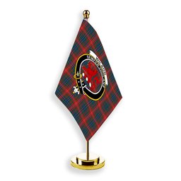 ScotsTee Shop Scottish Wilson Modern Tartan Crest Tartan Desk Flag Plaid Table Flag