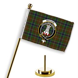 ScotsTee Shop Scottish MacLean of Kingairloch Crest Tartan Desk Flag Plaid Table Flag