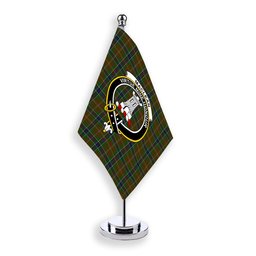 ScotsTee Shop Scottish MacLean of Kingairloch Crest Tartan Desk Flag Plaid Table Flag