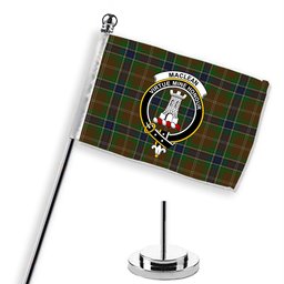 ScotsTee Shop Scottish MacLean of Kingairloch Crest Tartan Desk Flag Plaid Table Flag