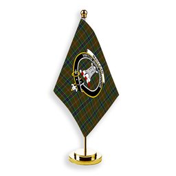 ScotsTee Shop Scottish MacLean of Kingairloch Crest Tartan Desk Flag Plaid Table Flag