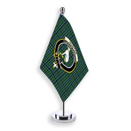 ScotsTee Shop Scottish Hunter of Peebleshire Ancient Crest Tartan Desk Flag Plaid Table Flag