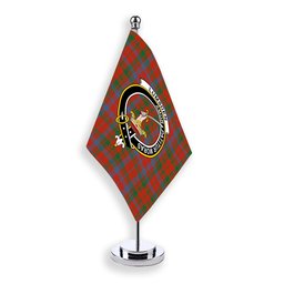 ScotsTee Shop Scottish Lumsden of Kintore Ancient Crest Tartan Desk Flag Plaid Table Flag