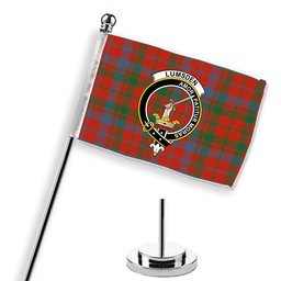 ScotsTee Shop Scottish Lumsden of Kintore Ancient Crest Tartan Desk Flag Plaid Table Flag