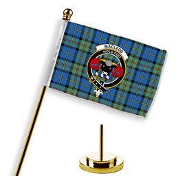 ScotsTee Shop Scottish MacLeod of Harris Ancient Crest Tartan Desk Flag Plaid Table Flag