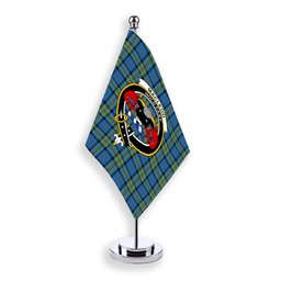 ScotsTee Shop Scottish MacLeod of Harris Ancient Crest Tartan Desk Flag Plaid Table Flag