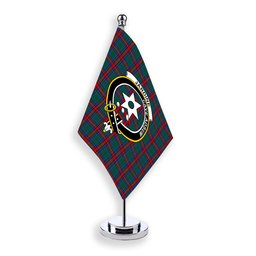 ScotsTee Shop Scottish Jardine Dress Modern Crest Tartan Desk Flag Plaid Table Flag