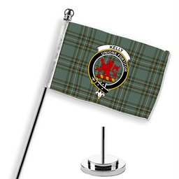 ScotsTee Shop Scottish Kelly Dress Crest Tartan Desk Flag Plaid Table Flag