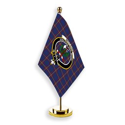ScotsTee Shop Scottish McLaine of Lochbuie Crest Tartan Desk Flag Plaid Table Flag