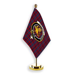 ScotsTee Shop Scottish Nicolson of Tiree & Coll Crest Tartan Desk Flag Plaid Table Flag