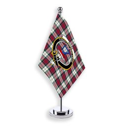 ScotsTee Shop Scottish Rose Dress Modern Crest Tartan Desk Flag Plaid Table Flag