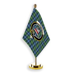 ScotsTee Shop Scottish McNeil of Barra Ancient Crest Tartan Desk Flag Plaid Table Flag