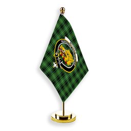 ScotsTee Shop Scottish McIver Hunting Ancient Crest Tartan Desk Flag Plaid Table Flag