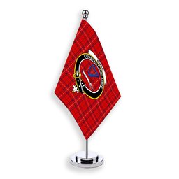 ScotsTee Shop Scottish Rose of Kilravock Modern Crest Tartan Desk Flag Plaid Table Flag