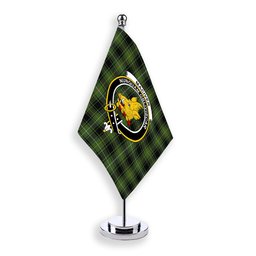 ScotsTee Shop Scottish MacIver Hunting Crest Tartan Desk Flag Plaid Table Flag