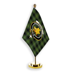 ScotsTee Shop Scottish MacIver Hunting Crest Tartan Desk Flag Plaid Table Flag