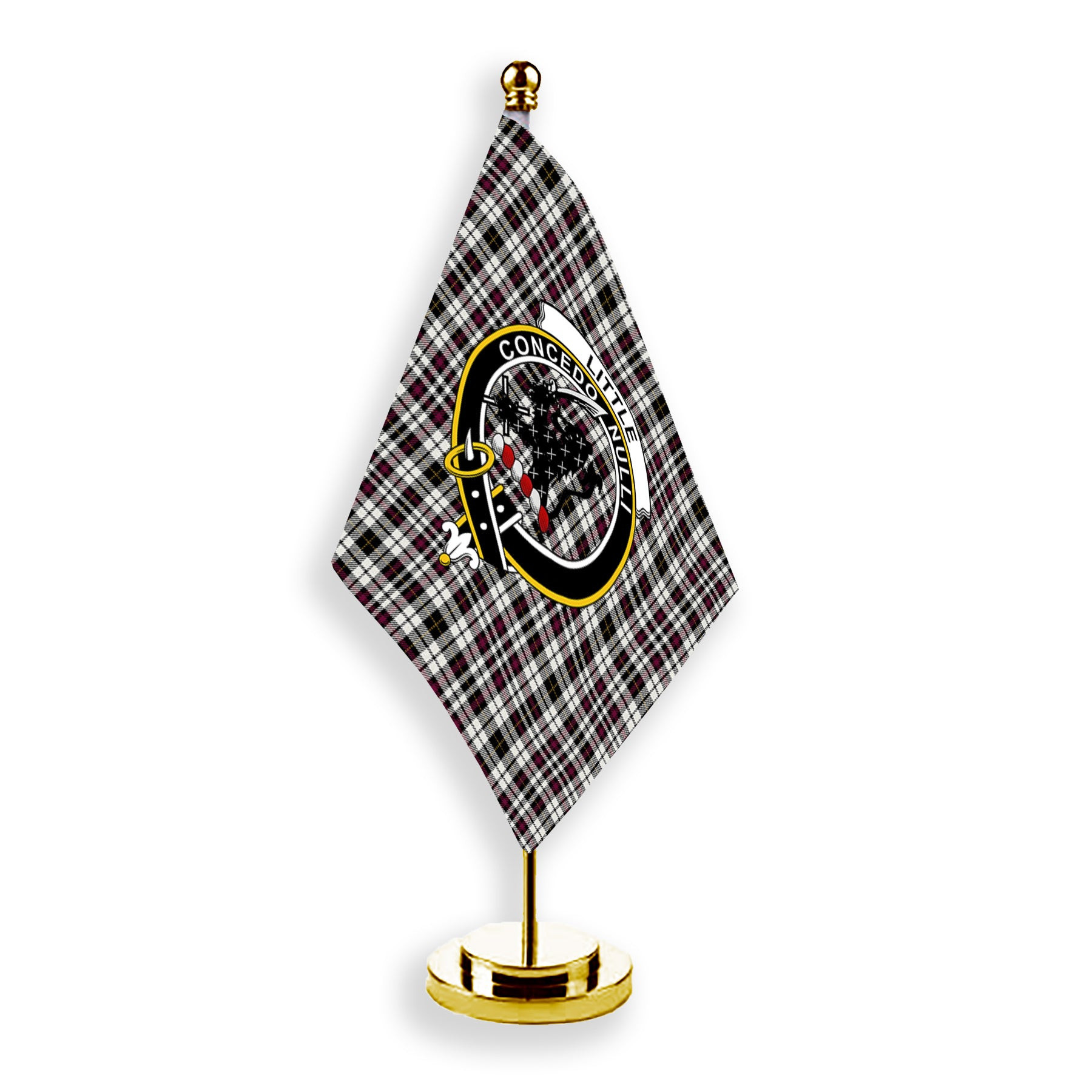ScotsTee Shop Scottish Little Arisaid Modern Crest Tartan Desk Flag Plaid Table Flag