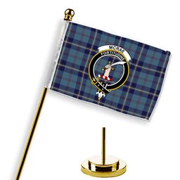 ScotsTee Shop Scottish McRae of America Crest Tartan Desk Flag Plaid Table Flag