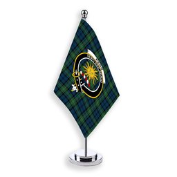 ScotsTee Shop Scottish Kerr Hunting Modern Crest Tartan Desk Flag Plaid Table Flag