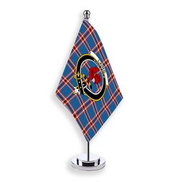ScotsTee Shop Scottish Laing of Archiestown Ancient Crest Tartan Desk Flag Plaid Table Flag