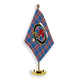 ScotsTee Shop Scottish Laing of Archiestown Ancient Crest Tartan Desk Flag Plaid Table Flag