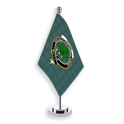 ScotsTee Shop Scottish Irvine of Drum Crest Tartan Desk Flag Plaid Table Flag
