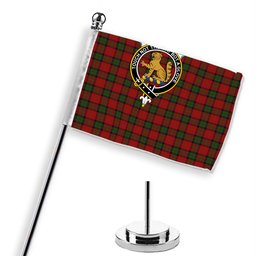 ScotsTee Shop Scottish MacPherson of Cluny Crest Tartan Desk Flag Plaid Table Flag
