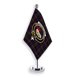 ScotsTee Shop Scottish MacDonald of Clanranald Crest Tartan Desk Flag Plaid Table Flag