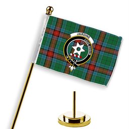 ScotsTee Shop Scottish Jardine Dress Ancient Crest Tartan Desk Flag Plaid Table Flag
