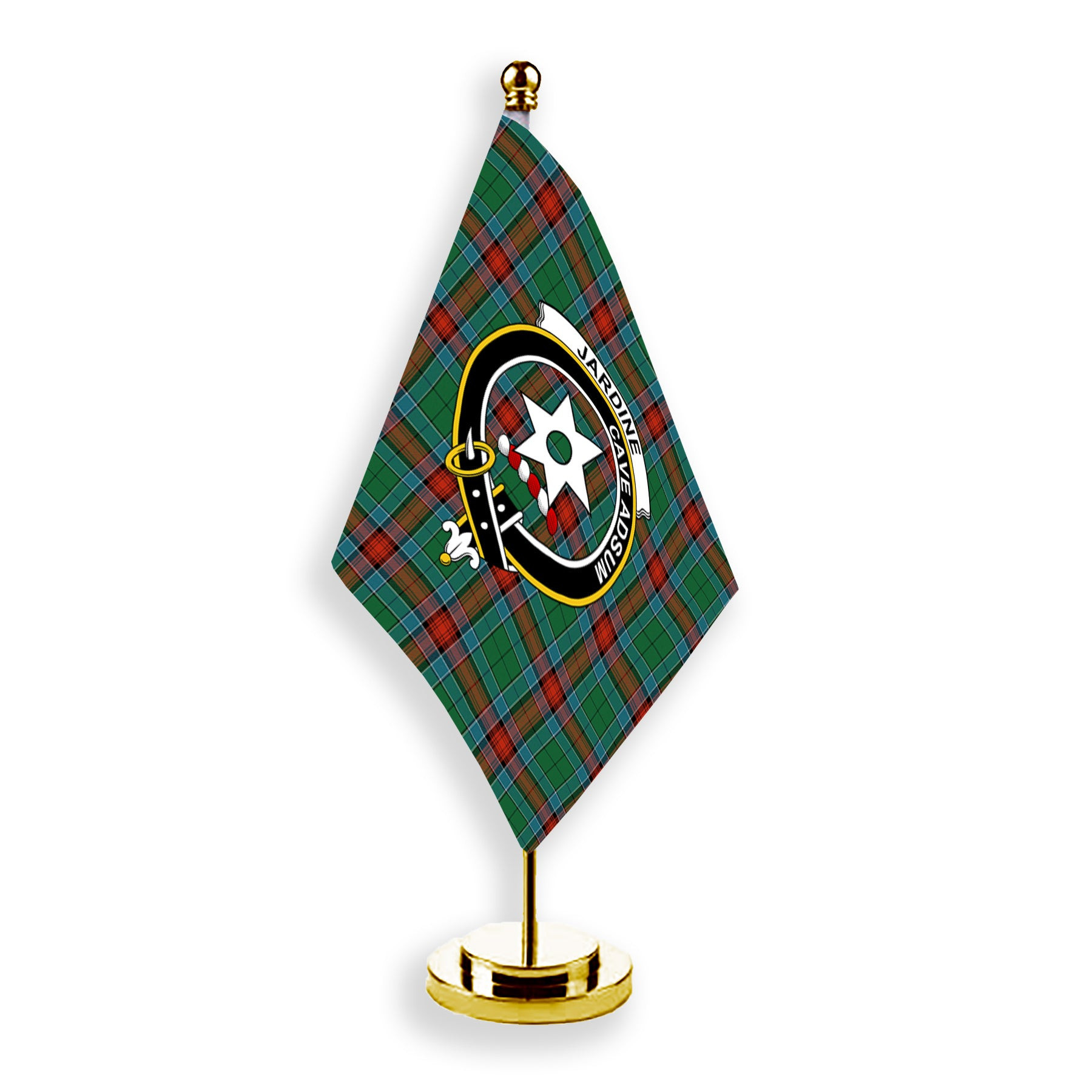 ScotsTee Shop Scottish Jardine Dress Ancient Crest Tartan Desk Flag Plaid Table Flag