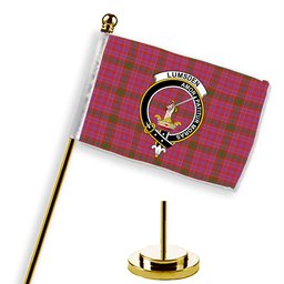 ScotsTee Shop Scottish Lumsden of Clova Ancient Crest Tartan Desk Flag Plaid Table Flag