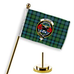 ScotsTee Shop Scottish McLeod of Skye Ancient Crest Tartan Desk Flag Plaid Table Flag