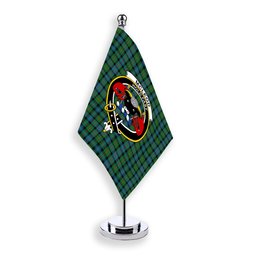 ScotsTee Shop Scottish McLeod of Skye Ancient Crest Tartan Desk Flag Plaid Table Flag
