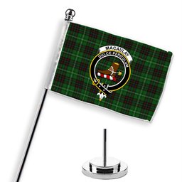 ScotsTee Shop Scottish MacAulay of Lewis Crest Tartan Desk Flag Plaid Table Flag