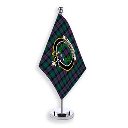 ScotsTee Shop Scottish MacArthur of Milton Modern Crest Tartan Desk Flag Plaid Table Flag